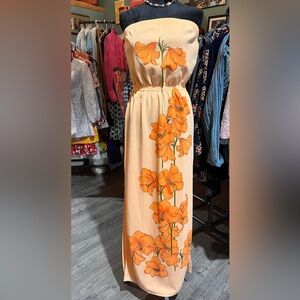 Vintage Alfred Shaheen Strapless Dress